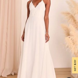 Lulus white lace dress